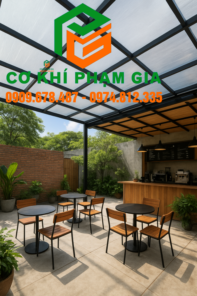 Mái poly quán cafe