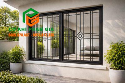 Khung sắt bảo vệ cửa sổ biệt thự
