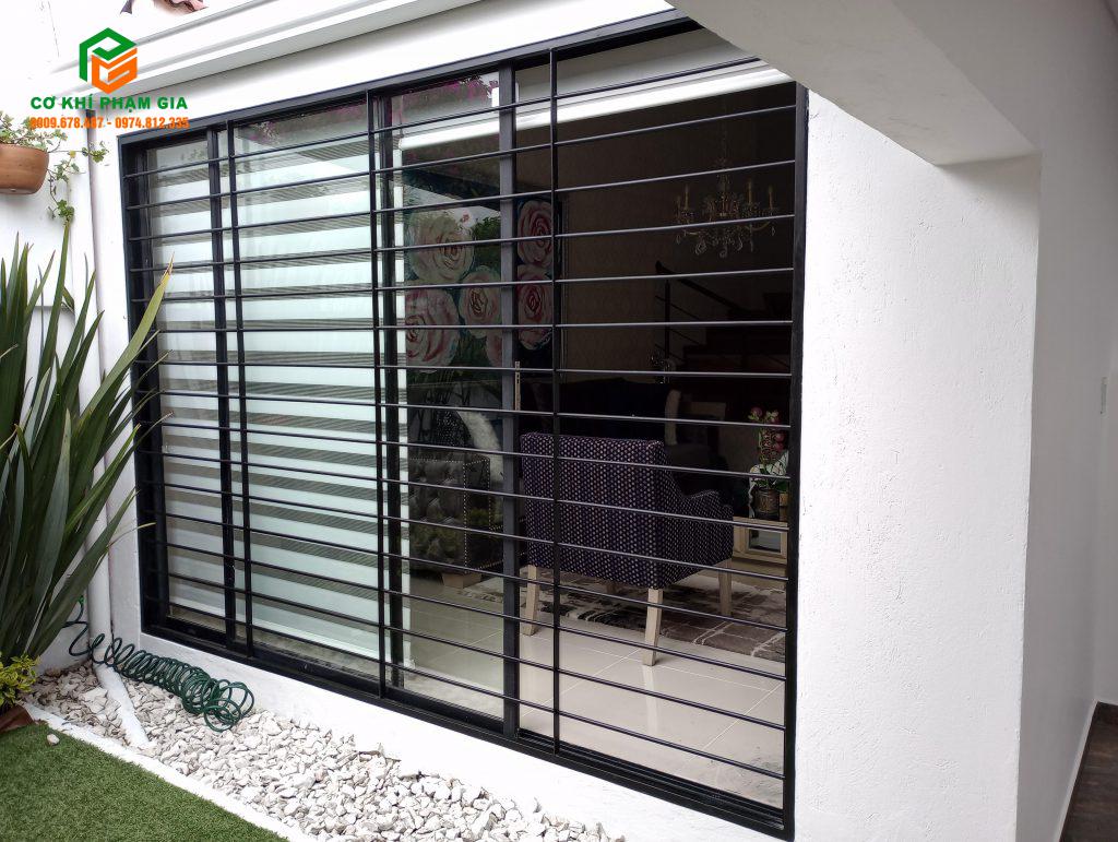 Khung sắt chống trộm nan ngang hiện đại